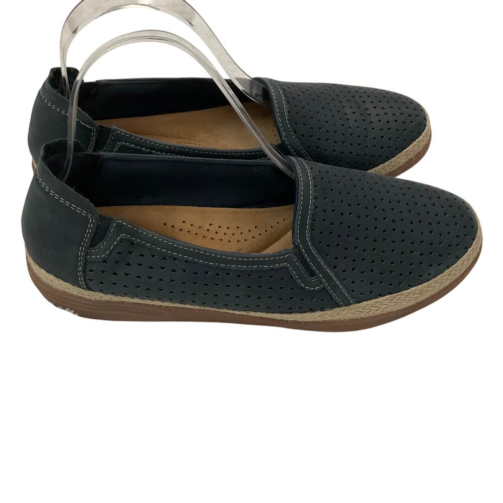 Clarks Women’s Blue Perforated Leather‎ Loafers - Size 8.5